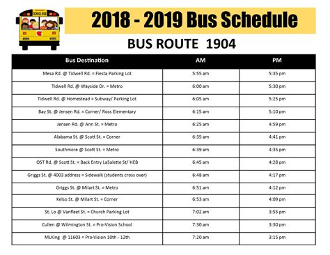 Bus Schedules .